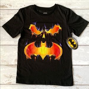 Boys Size 8 Batman Shirt Black Orange Short Sleeves NEW w/ Tags DC Comics Medium